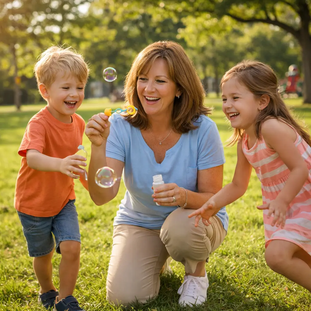 Grandma playing with granddaughter